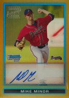 2009 Bowman Chrome Draft Picks & Prospects #BDPP87 Mike Minor Autograph-Gold Refractor Baseball Card