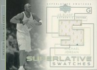 2003 Upper Deck Glass Superlative Swatches  #SS-MJ Michael Jordan Basketball Card