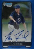 2012 Bowman Chrome Draft Picks & Prospects Autograph #BCAMF Max Fried Blue Refractor Baseball Card