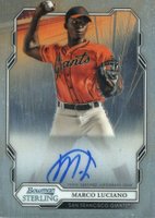 2019 Bowman Sterling Prospect Autographs #MLU Marco Luciano Baseball Card