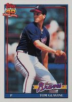 1991 Topps #82 Tom Glavine Baseball Card