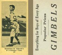 1916 Gimbels #23A (Brown) Mordecai Brown Baseball Card