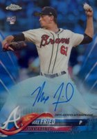 2018 Topps Chrome Rookie Autograph #RA-MF Max Fried Blue Refractor Baseball Card