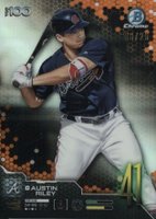 2019 Bowman Scouts' Top 100 Chrome #BTP41 Austin Riley Orange Refractor Baseball Card