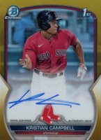 2023 Bowman Draft Chrome Prospect Autograph #CDAKCA Kristian Campbell Gold Refractor Baseball Card