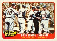 1965 Topps #136 World Series Game #5 10th inning Triumph Baseball Card