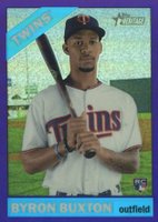 2015 Topps Heritage  #724 Byron Buxton White Jersey-Chrome-Purple Refractor Baseball Card