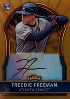 2011 Finest #72 Freddie Freeman Gold Refractor-Autograph Baseball Card
