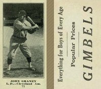 1916 Gimbels #71 John Graney Baseball Card