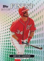 2013 Finest #100 Bryce Harper Green Refractor Baseball Card
