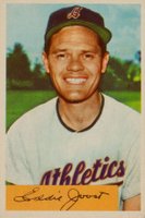 1954 Bowman #35b Eddie Joost Quiz Answer is 33 Baseball Card