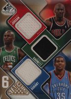2009 SP Game Used 6 Star Swatches # Julius Erving/Kevin Durant/Kevin Garnett/Kobe Bryant/LeBron James/Michael Jordan Basketball Card