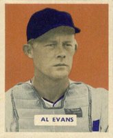 1949 Bowman #132 Al Evans Script name Baseball Card