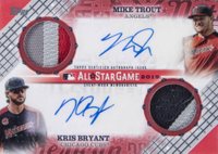 2019 Topps Update All-Star Stitches Dual Autographs #TB Kris Bryant/Mike Trout Red Baseball Card