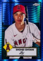 2021 Topps Chrome Platinum Anniversary #192 Shohei Ohtani Blue Prism Refractor Baseball Card