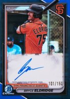 2024 Bowman Chrome Prospect Autographs #CPABE Bryce Eldridge Blue Refractor Baseball Card