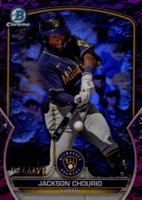 2023 Bowman Draft #BDC156 Jackson Chourio Chrome-Fuchsia Lunar Baseball Card