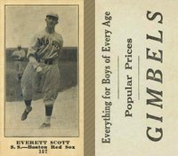 1916 Gimbels #157 Everett Scott Baseball Card