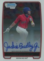 2012 Bowman Prospects #BCP66 Jackie Bradley Jr. Chrome-Autograph Baseball Card