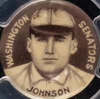 1910 Sweet Caporal Pins # Walter Johnson Small Letters Baseball Card