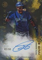 2021 Bowman Inception Autographs #PAJRZ Julio Rodriguez Gold Foil Baseball Card