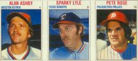 1979 Hostess # Alan Ashby/Pete Rose/Sparky Lyle Panel Baseball Card