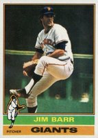 1976 Topps #308 Jim Barr Baseball Card