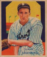 1934 Diamond Stars  #54e Hank Greenburg Correct spell Greenberg Baseball Card