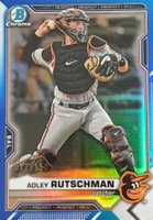 2021 Bowman Draft #BDC31 Adley Rutschman Chrome-Blue Refractor Baseball Card