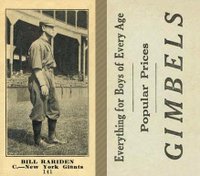 1916 Gimbels #141 Bill Rariden Baseball Card