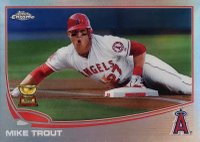2013 Topps Chrome #1 Mike Trout Sliding-Refractor Baseball Card