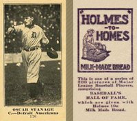 1916 Holmes for Homes Bread #170 Oscar Stanage Baseball Card