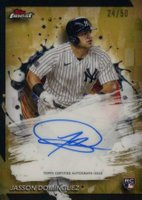 2024 Topps Finest Finest Autographs #FAJDO Jasson Dominguez Gold Refractor Baseball Card