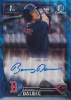 2016 Bowman Draft Chrome Draft Picks Autographs #CDABD Bobby Dalbec Blue Wave Refractor Baseball Card