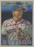 2016 Topps Heritage Real One Autographs #CC Carlos Correa With Glove-Red Ink Baseball Card
