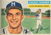 1956 Topps #69g Chuck Tanner Gray Back Baseball Card