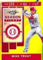 2020 Panini Chronicles Contenders Optic #9 Mike Trout Gold Baseball Card
