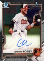 2021 Bowman Draft Chrome Draft Pick Autographs #CDACN Connor Norby Baseball Card