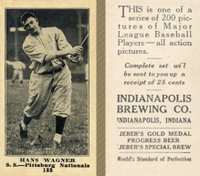 1916 Indianapolis Brewing #182 Hans Wagner Baseball Card