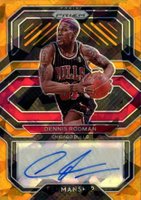 2020 Panini Prizm Penmanship #PEDRO Dennis Rodman Orange Ice Basketball Card