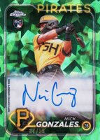 2024 Topps Chrome Sapphire Chrome Sapphire Autographs #CSANG Nick Gonzales Green Baseball Card