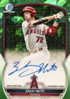 2023 Bowman Sapphire Edition Chrome Prospects Autographs #BSPAZN Zach Neto Green Baseball Card
