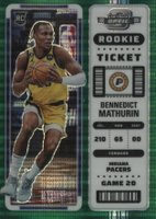 2022 Panini Contenders Optic Rookie Ticket #7 Bennedict Mathurin Green Pulsar Basketball Card