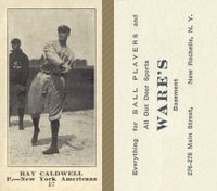 1916 Wares #27 Ray Caldwell Baseball Card