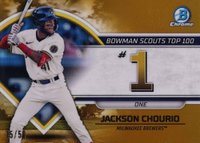 2023 Bowman Scouts' Top 100 #BTP1 Jackson Chourio Gold Refractor Baseball Card