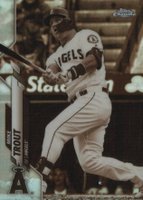 2020 Topps Chrome #1 Mike Trout Sepia Refractor Baseball Card