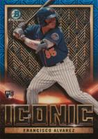 2023 Bowman Chrome Mega Box Bowman Iconic #BI25 Francisco Alvarez Blue Baseball Card