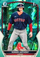 2023 Bowman Sapphire Edition Chrome Prospects #BCP71 Roman Anthony Aqua Baseball Card