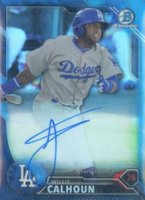 2016 Bowman Chrome Prospects Autographs #WC Willie Calhoun Blue Refractor Baseball Card
