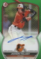 2023 Bowman Prospect Autographs #PPAJH Jackson Holliday Green Baseball Card